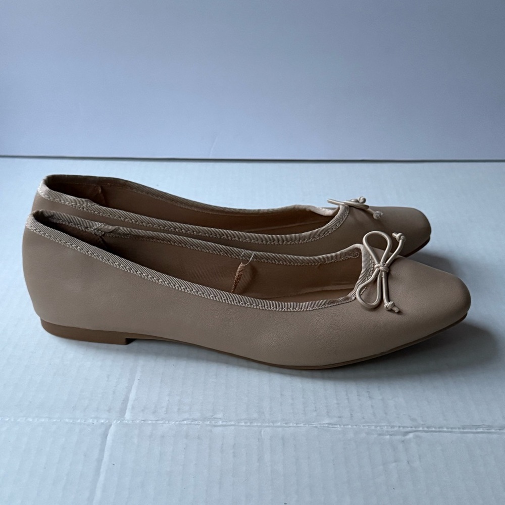 Time and Tru Tan Bow Flats Women’s Size 11 Slip On Shoes New‎